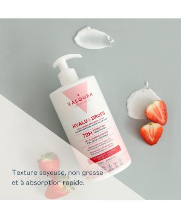  Valquer Laboratorios Valquer Hyaludrops Strawberry and Shea Moisturizing Body Cream. Lotion for dry and sensitive skin up to 72 hours of nourishing hydration with hyaluronic acid and niacinamide. 700 ml. - Buy Online on GoSupps.com