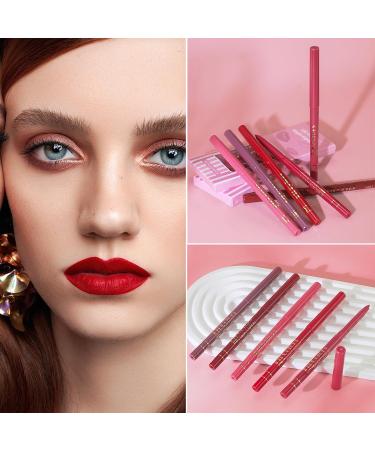 Shop Matte Lip Liner Set - 6PCS Pink Red Series | Longwear Waterproof Lip Makeup Pencils - Buy Online on GoSupps.com