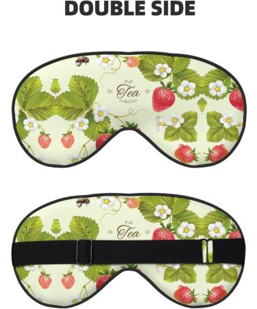 Lovely Strawberry Print Unisex Sleep Mask - Double-Sided Eye Mask for Sound Sleep & Skin Care - Buy Online on GoSupps.com
