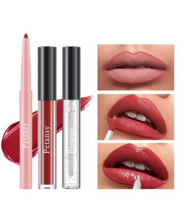 Petansy 15Pcs Lip Liner and Lipstick Set - Long Lasting Waterproof Lipsticks Gift Set, 7 Lip Liner Pencils, 5 Liquid Nude Lipsticks, 2 Matte Shimmer Lipsticks, 1 Lip Plumper - Makeup Set - Buy Online on GoSupps.com