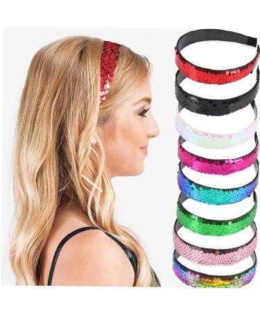 Reversible Sequin Headbands Color Changing Flip Sequin Headbands Bling Glitter Sparkly Fashion Headband Magic Alice Hair Band Hair Accessories For Women Girls - Buy Online on GoSupps.com