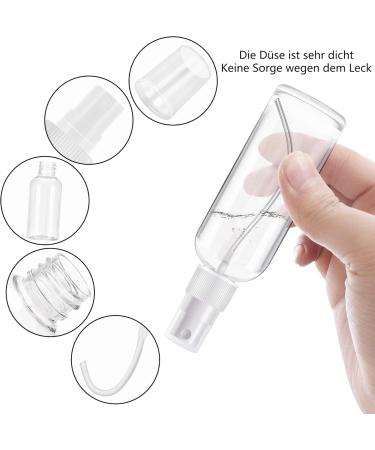 Terjbg 6-Pack 50ml Travel Spray Bottles - Clear Mini Atomizers for Cosmetics & Body Care - Ideal for Travel & Cleaning - Buy Online on GoSupps.com