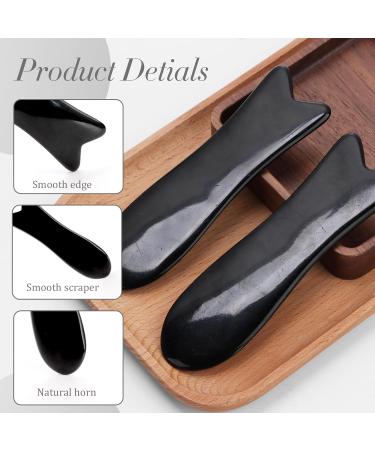 Premium Horn Gua Sha Set - Fish Shape Buffalo Horn Scrapers for Relaxing Whole Body Care (2 Pieces) - Buy Online on GoSupps.com