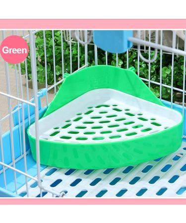 Kathson Triangular Potty Trainer for Small Animals | Corner Rabbit Toilet & Litter Box for Guinea Pigs Hamsters Chinchillas & Ferrets - Green - Buy Online on GoSupps.com