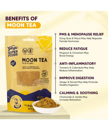 Yogi Super Foods Women's Moon Tea Sampler - Organic Blend for Cycle Support, PMS & Menopause Relief - With Dong Quai, Ginger, Maca & Chamomile - 3 Oz Bag - Buy Online on GoSupps.com