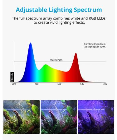 NICREW RGB+W 24/7 LED Aquarium Light | Full Spectrum Planted Fish Tank Light with Remote | 17W, 18-24 Inches - Buy Online on GoSupps.com