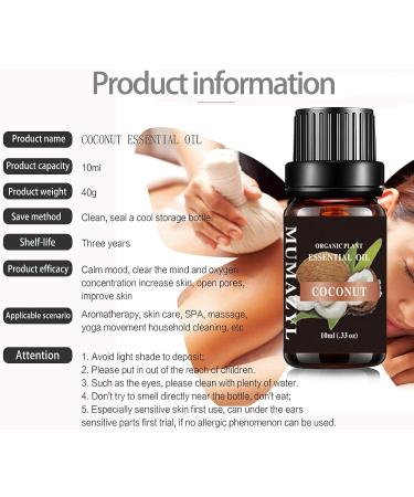 Organic Coconut Essential Oil Set - 100% Pure for Diffuser, Home Cleaning & Spa - 2 Pack 10ml - Buy Online on GoSupps.com