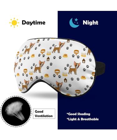 Chihuahua Dog Paw Print Sleep Mask Adjustable Blindfold for Better Sleep and Travel - Men and Women - Buy Online on GoSupps.com