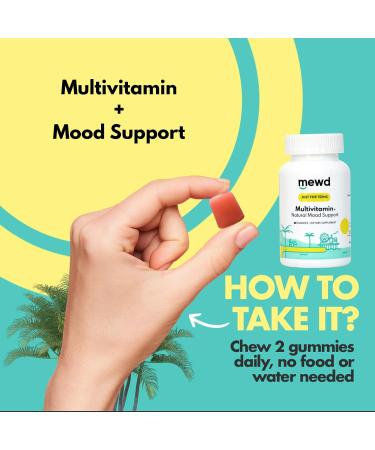 MEWD Teen and Kids Daily Multivitamin Gummy | Natural Mood Enhancer | Vegan Immune System Booster with Iron Zinc | Gluten Free-Focus Vitamin for Kids | Brain Health | Made in USA - Buy Online on GoSupps.com