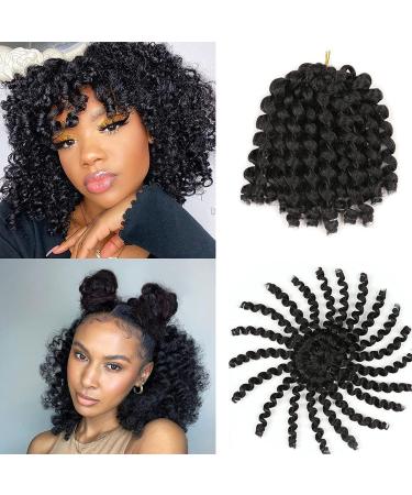 5 Packs Wand Curl Twist Braids Hair Crochet Curly Hair Extension 8inch Synthetic Hair Weave for Women 20strands/pack Xtrend Hair (1B 5packs/Lot) 8 Inch (Pack of 5) 1B