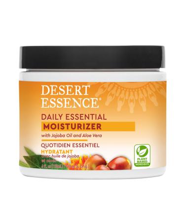 Desert Essence Daily Essential Facial Moisturizer - 4 Fl Ounce - Jojoba Oil - Aloe Vera - Prevents Acne - Soft Radiant Skin - Geranium Essential Oil for Natural Fragrance - For Normal Skin 4 Fl Oz (Pack of 1) - Buy Online on GoSupps.com