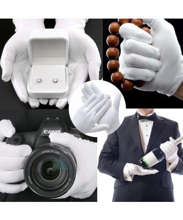 24PCS White Cotton Moisturizing Gloves - 12 Pairs, Premium Quality, Soft & Stretchable Lining for Hand Spa, Guards, Parade, Film & Photo - Universal Fit - Buy Online on GoSupps.com