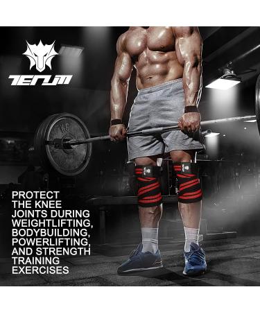 TENUM Knee Wraps 78 Pair for Squatting - Weight Lifting Bandage Straps for Powerlifting Gym - Men and Women - Buy Online on GoSupps.com