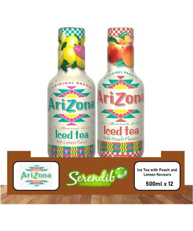 Arizona IceTea with Peach & Lemon flavours 500ml Each (Pack of 12) - Buy Online on GoSupps.com