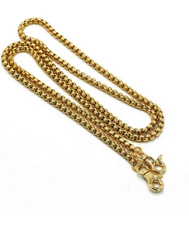 Gold 47 inch Iron Box Chain Shoulder Crossbody Handbag Replacement Strap with Metal Buckles - Buy Online on GoSupps.com