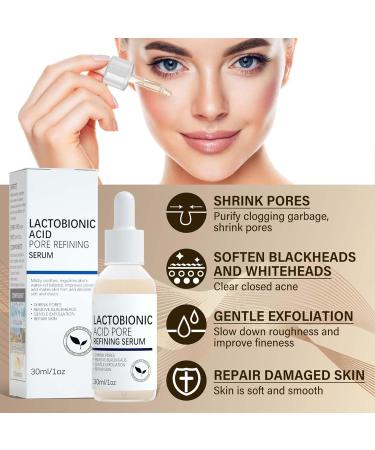 Lactobionic Acid Pore Refining Serum Lactobionic Acid Pore Shrink Face Serum Shrink Pore Reduce Fine Lines Facial Liquid Lactobionic Acid Skin Tightening Oil for Face Anti-Wrinkle 30ml - Buy Online on GoSupps.com