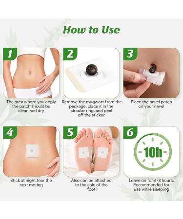 Natural Herbal Belly Stickers - 90PC Mugwort Navel Detox Stickers for International Shipping - Buy Online on GoSupps.com