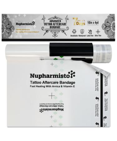 Bandage de tatouage r sistant l'eau : couverture de tatouage seconde peau gu rison rapide avec de l'arnica et de la vitamine E emballage st rile de tatouage neuf pour la douche
