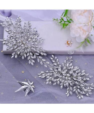 wedding hair piece Bridal Wedding Hair comb Wedding Headpiece for Bride Rhinestone Wedding Headband Crystal Hair Accessories for Women and Girls Silver - Buy Online on GoSupps.com