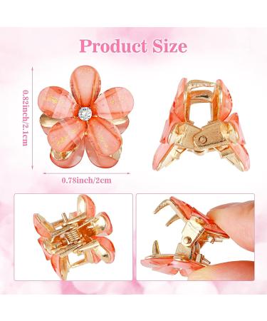 Crystal Small Flower Hair Clips - Set of 12 | Cute Hair Barrettes for Long Braid Hairstyles & Weddings - Buy Online on GoSupps.com