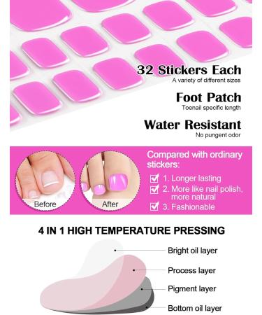 Ebanku 32 PCS Semi Cured Gel Nail Strips for Toenails - Full Wraps with Adhesive Stickers and Nail File - UV/LED Lamp Required - Buy Online on GoSupps.com