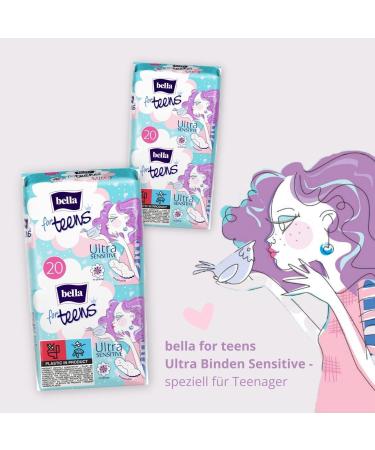 Buy Bella Ultra Binding Sensitive Pads for Teens | 6-Pack (20 Pieces Each) - Ultra-Thin Fragrance-Free with Wings - Buy Online on GoSupps.com