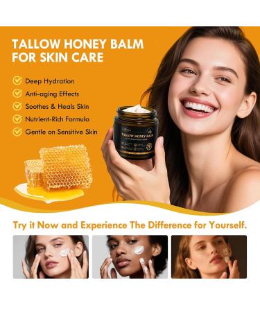 Culltata Beef Tallow for Skin Beef Tallow for Face All Natural Hydrating Tallow Honey Balm Grass-Fed Beef Tallow Balm with Raw Wild Honey and Organic Beeswax Face & Body Moisturizer - 4.2OZ - Buy Online on GoSupps.com