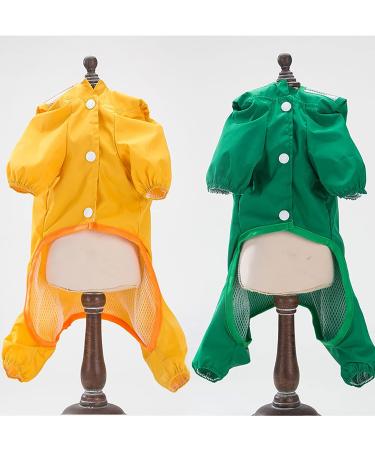 Dog Raincoat Waterproof Pet Clothes with Transparent Hood | Lightweight Reflective Yellow Rain Jacket for Small Medium Large Dogs - Bee Design | Full Body Coverage - Buy Online on GoSupps.com