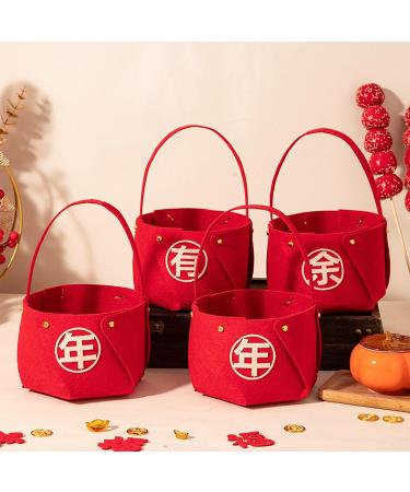 Spring Festival Fruit Basket Festive Candy Basket Non-Woven Fabric DIY Candy Basket Candy Tray for Home Kitchen Hixip - Buy Online on GoSupps.com