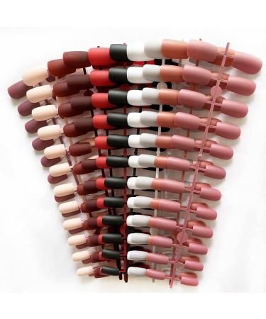 Bellelfin 240pcs Short Square Press on Nails - Matte Pure Colors Medium Length False Nail Tips for DIY Manicure - Buy Online on GoSupps.com
