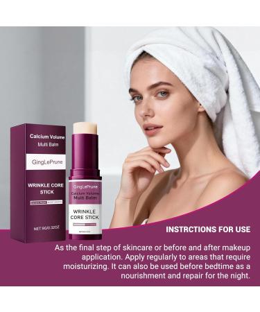 GingLePrune Calcium Volume Multi Balm Stick for Face Neck & Eye | Collagen Calcium Balm with Natural Oils | Helps Support Skin Elasticity & Moisture - Buy Online on GoSupps.com