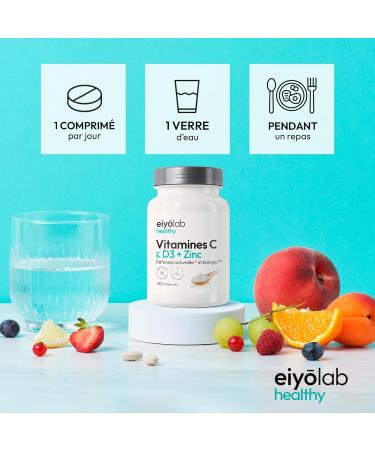 Vitamine C & D3 + Zinc Bisglycinate | Hautement Dos | Formule Immunit et Vitalit Compl te | 2 Mois de Cure par Flacon | Hautement Assimilable et Biodisponible | 60 Comprim s Vegan | Eiyolab - Buy Online on GoSupps.com