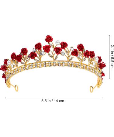 Girl Tiara Red Headband Women Tiaras and Crowns for Women Fake Rose Crown Red Tiara Rose Rhinestone Headband Girls Headbands Rose Rhinestone Crown Bride Crystal Bar Mitzvah - Buy Online on GoSupps.com