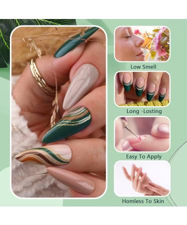 Green & Gold Gel Liner Nail Art Set | Soak Off French Manicure Polish | UV Gel for Liner Drawing & Nail Painting | 2pcs - Buy Online on GoSupps.com