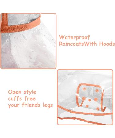 Petcute Waterproof Dog Raincoat with Hood | Transparent Breathable PVC Coat for Medium & Large Dogs - XS Orange - Buy Online on GoSupps.com