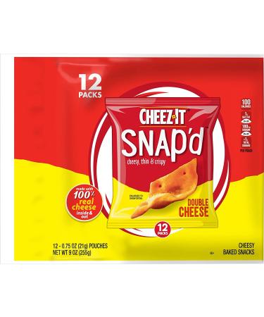 Cheez-It Snap'd Double Cheese Cracker Chips - Thin & Crunchy Lunch Snack - 9oz Bag (12 Packs) - Buy Online on GoSupps.com