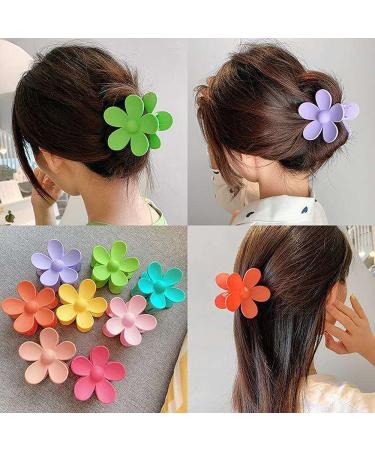 Colorful Flower Acrylic Hair Claw Clips - Non Slip Barrettes for Women and Girls - 6 Pack - Buy Online on GoSupps.com