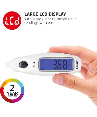 Salter TE-150-EU Ear Digital Thermometer | Jumbo LCD Display | 10 Memory Recall | For Babies, Children & Adults | Fever Alarm | One Second Temperature Readings | Measure in C & F - Buy Online on GoSupps.com