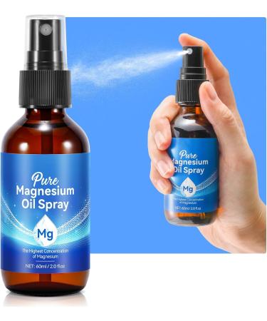 Magnesium Spray Pure Magnesium Oil Spray for Feet Natural Organic Ingredient in Glass Bottle Easy to Absorb and Use (60ML) 2 Fl Oz (Pack of 1) - Buy Online on GoSupps.com