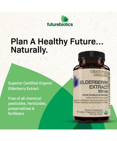 FutureBiotics Elderberry Extract 500 mg | 60 Organic Vegetarian Tablets for Immune Support - Buy Online on GoSupps.com