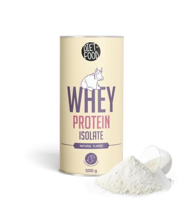 Diet-Food DIET-FOOD 100% Whey Isolate Protein Powder with Natural Flavour - Fast Digestion and Absorption - Low Calorie and Keto Friendly - 500g
