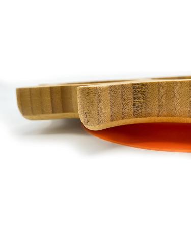 Eco-Friendly Bamboo Kitten Plate | Suction Cup Toddler Plate for Baby Led Weaning | Non-Toxic & Cool-to-Touch | Orange Cat Design - Buy Online on GoSupps.com