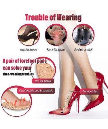 Sibba Leather Half Insoles - Soft Latex Orthotic Insoles for Women's Heels, Flats, Boots - Comfortable Half Forefoot Insole - Buy Online on GoSupps.com