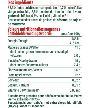 GOOD TASTE - Mini Tomato and Basil Chopsticks - Breadsticks for Babies - From 12 Months - Resealable Bag - 70g - ORGANIC - Buy Online on GoSupps.com