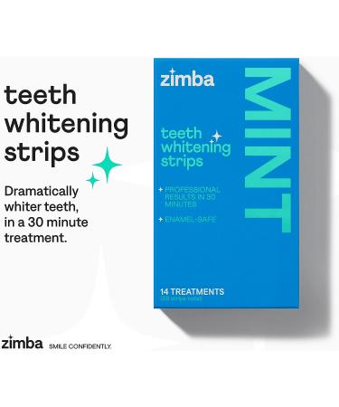 Zimba Vegan Teeth Whitening Strips for Sensitive Teeth - Stain Remover & Whitener - Mint, Spearmint, Wintergreen - 84 Strips - Buy Online on GoSupps.com