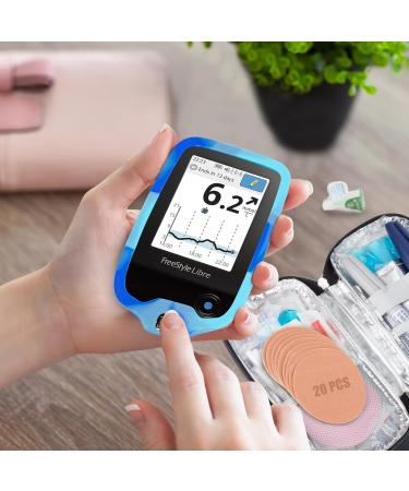 YOUSHARES Silicone Case for Libre 2 Reader | 20 Beige Waterproof Sensor Patches | Anti-Drop & Scratch Protection (Blue & White - Buy Online on GoSupps.com
