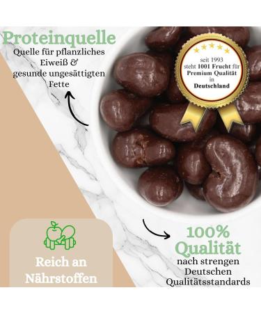  1001 Frucht 1001 Frucht - Dark Chocolate Cashew Kernels - 250g - Whole cashew kernels coated in rich dark chocolate - Buy Online on GoSupps.com