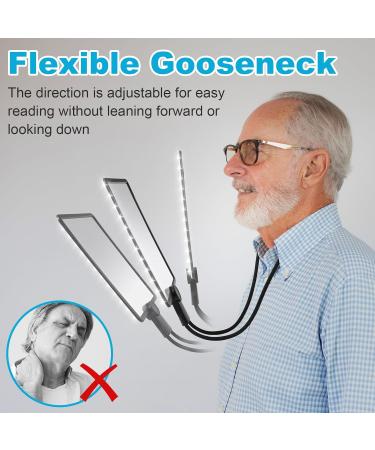 5X Rechargeable Hands-Free Magnifying Glass for Reading with 50 Ultra-Bright LEDs Light Full Page Magnifier for Neck Wear with 10X Foldable Handheld Magnifying Glass for Low Vision Person(Black) - Buy Online on GoSupps.com