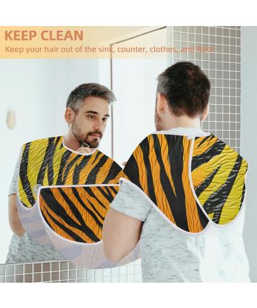 Zebra Stripes Beard Bib Apron | Beard Hair Catcher for Men | Perfect Gift for Father's Day & Christmas with 2 Suction Cups - Buy Online on GoSupps.com