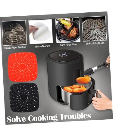 COLLBATH 2pcs Air Fryer Liner Air Fryers Airfryer Raised Silicone Air Fryer Mats Barbecue Mat Non Stick Black 20X20X1CM - Buy Online on GoSupps.com